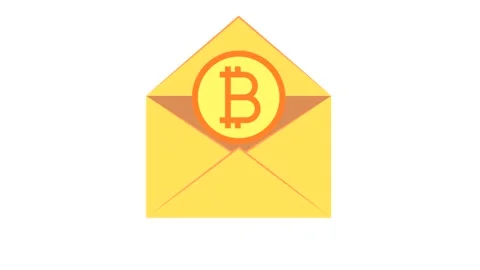 Envelope and bitcoin animation. message envelope. Stock Footage 147587515