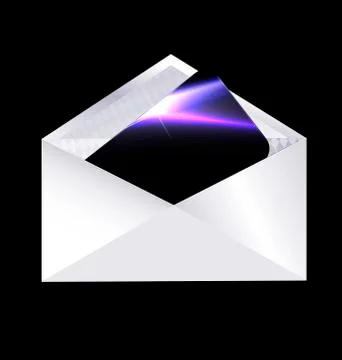 Envelope and black card Stock Illustration