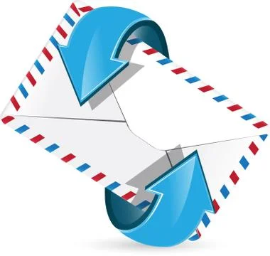 Envelope and blue arrow Stock Illustration