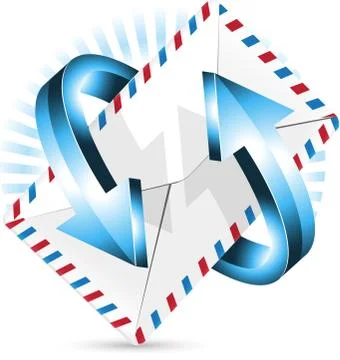 Envelope and blue arrows Stock Illustration