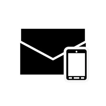 Envelope and cellphone icon Illustrazione stock