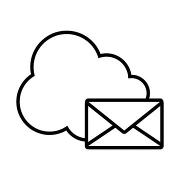 Envelope and cloud computing line style icon vector design Stockillustratie