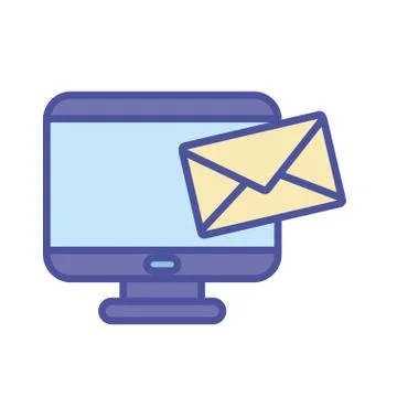 Envelope and computer line and fill style icon vector design Stockillustratie
