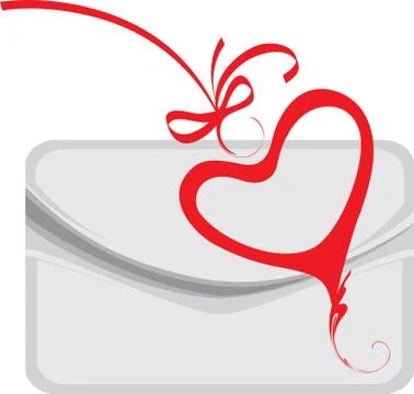 Envelope and decorative heart Stock Illustration