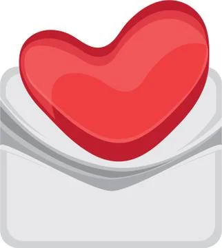 Envelope and decorative heart Stock Illustration