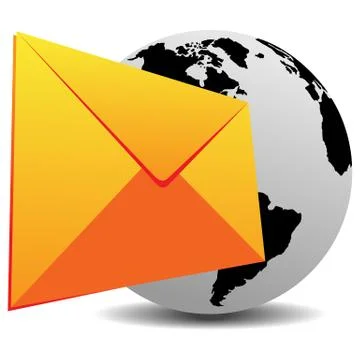 Envelope and the earth Stock Illustration