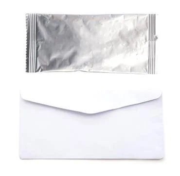 Envelope and foil package isolate Stock Photos