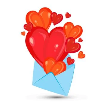 Envelope and heart Stock Illustration