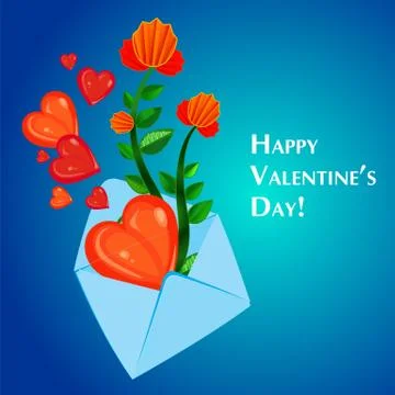 Envelope and heart Stock Illustration