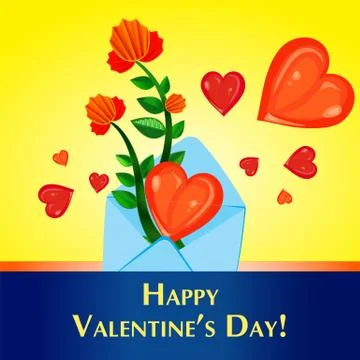 Envelope and heart Stock Illustration