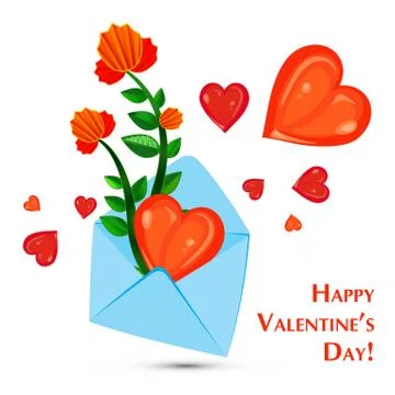 Envelope and heart Stock Illustration