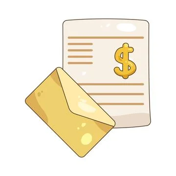 Envelope and invoice Иллюстрация