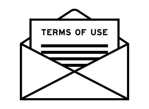 Envelope and letter sign with word terms of use as the headline Stock Illustration