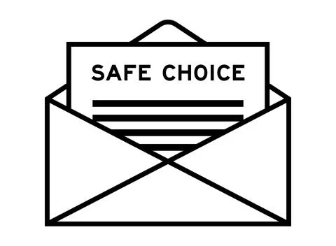 Envelope and letter sign with word safet choice as the headline Stock Illustration