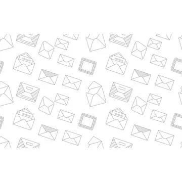 Envelope and Mail Seamless Pattern 스톡 일러스트