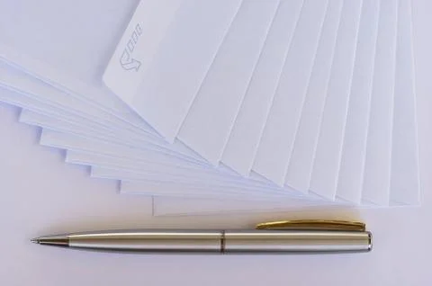 Envelope and pen Foto stock