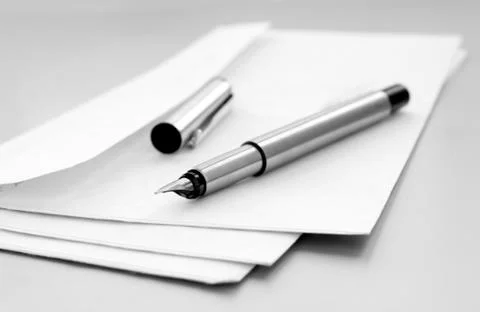 Envelope and pen Foto stock