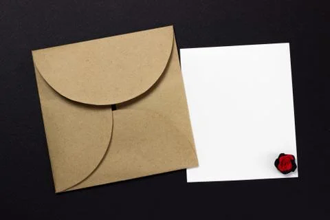The envelope and a piece of text Stock Photos