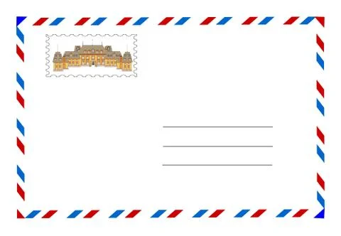 Envelope and postage stamp vector Stock Illustration