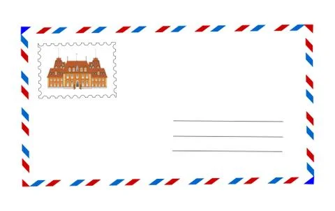 Envelope and postage stamp vector illustration Stock Illustration