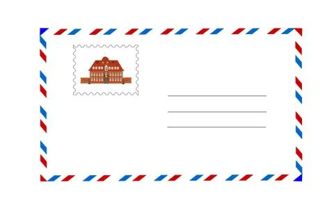 Envelope and postage stamp vector illustration Stock Illustration