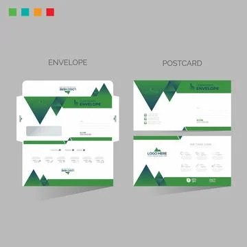 Envelope and postcard for any best use Stock Illustration