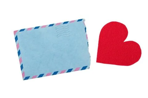 Envelope and red heart Stock Photos