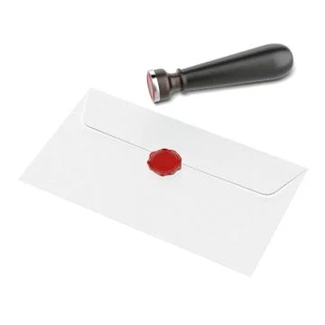 Envelope and red wax 库存插图