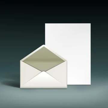 Envelope and a sheet of paper. 스톡 일러스트