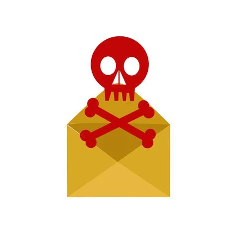 Envelope and skull vector illustration Stock Illustration