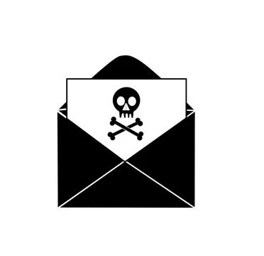 Envelope and skull vector illustration Stock Illustration