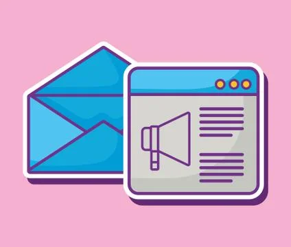 Envelope and web interface Stock Illustration