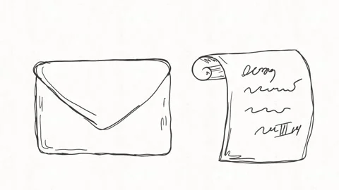 Envelope and Written Letter Communication Animation Stock Footage 341802316