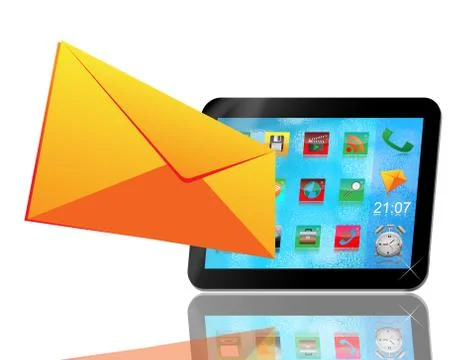 Envelope andl tablet Stock Illustration