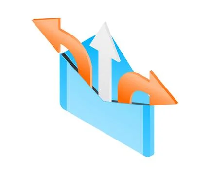 Envelope with arrow direction Stock Illustration