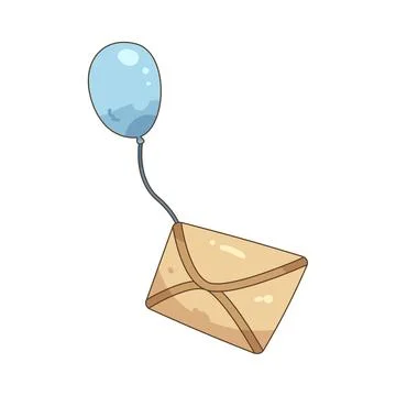 Envelope with balloon Illustrazione stock