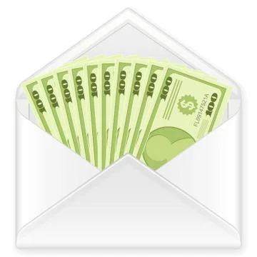 Envelope with banknotes Illustrazione stock