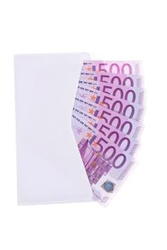 Envelope with € banknotes Foto stock