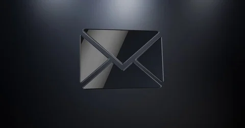 Envelope Black 3d Icon Stock Footage 69777012