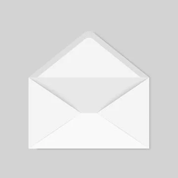 Envelope with blank paper icon in flat style. Letter communication vector i.. Stock Illustration