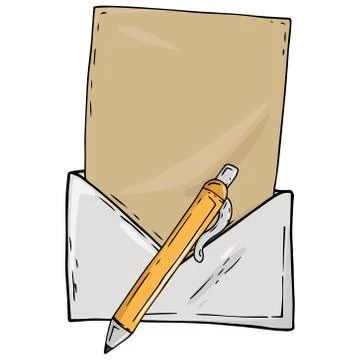 Envelope with a blank sheet of paper icon. Vector illustration of blank paper Stock Illustration