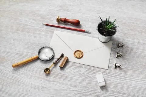 Envelope, blank stationery Foto stock