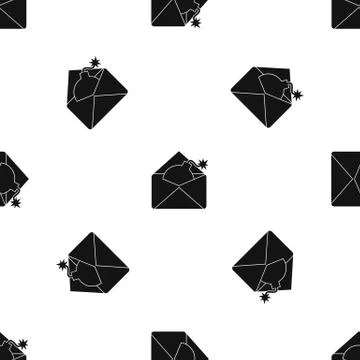 Envelope with bomb pattern seamless black Illustrazione stock