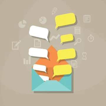 Envelope with bubble quote Stock Illustration
