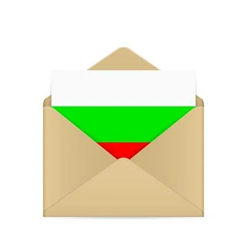 Envelope with Bulgaria flag Stock Illustration