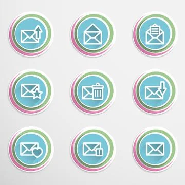 Envelope buttons Stock Illustration