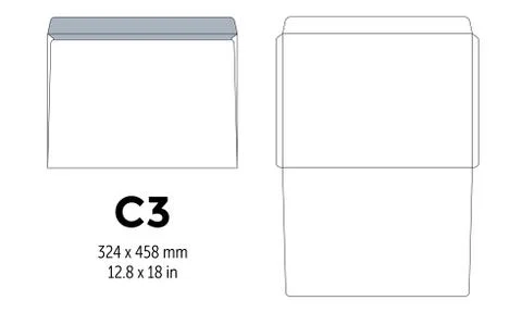 Envelope c3 template for a4, a5 paper with cut lines Illustrazione stock