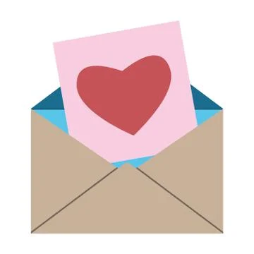 Envelope, card with heart Stock Illustration