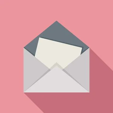 Envelope card icon flat . Send message Stock Illustration