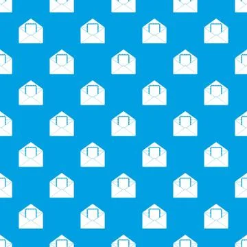 Envelope with card pattern seamless blue Stock Illustration
